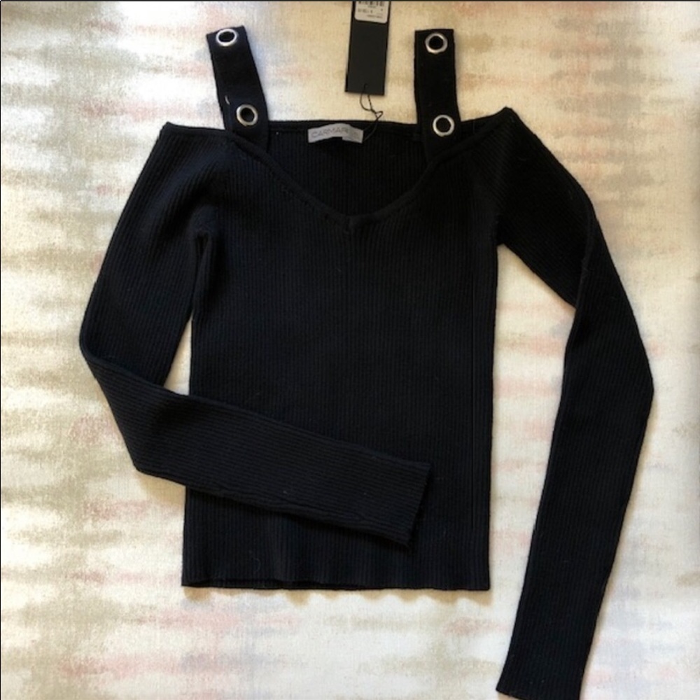LF Carmar Black Sweater with Grommet Strap…NWT